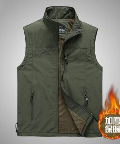 Áo Khoác Ghi Lê Bằng cotton Lông Cừu Dày Dặn Thời Trang Thu Đông Dành Cho Nam Trung Niên-thoitrangcenter