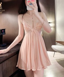 Bộ Đồ Ngủ Ren Nữ Mùa Hè Sling Váy Ngủ Tinh Tế Homewear-thoitrangcenter