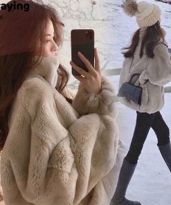 Áo Khoác Lông Cừu Có Mũ Trùm Đầu Tay Dài Màu Trơn Ấm Áp Mùa Thu Đông Dành Cho Nữ GM2454TM8-thoitrangcenter