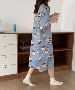đầm ngủ mặc nhà in hoạt hình cute dễ thương mùa hè big size nữ-thoitrangcenter