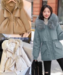 Áo Phao packar nữ lót lông dày dặn mũ lông form rộng