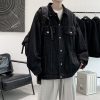 Áo khoác Denim nam mùa thu và mùa đông quần áo rộng rãi thông thường-thoitrangcenter
