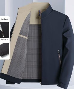 Mùa Thu 2024 Phong Cách Mới Trung Niên Nam Đứng Cổ Áo Khoác Thường Ngày Người Cao Tuổi Trung Niên Xuân Thu Mỏng Phong Cách Bố Chúng Tôi-thoitrangcenter