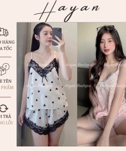HT99 Bộ ngủ sexy 2 dây lụa hách dáng