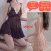 Váy ngủ sexy SANADO đồ ngủ nữ gợi cảm xuyên thấu hàng quảng châu cao cấp V29-thoitrangcenter