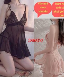 Váy ngủ sexy SANADO đồ ngủ nữ gợi cảm xuyên thấu hàng quảng châu cao cấp V29-thoitrangcenter