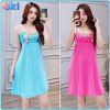 Váy Ngủ 2 Dây Đầm Ngủ Thun Lạnh Sexy Phối Ren Co Giãn Thoáng Mát-thoitrangcenter