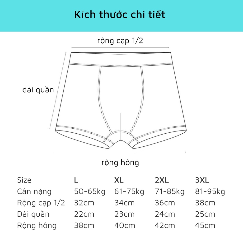 sịp đùi boxer vải thun lạnh 120S cao cấp mềm mịn có lót kháng khuẩn ACX03-thoitrangcenter