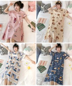 Đầm ngủ váy ngủ nữ chất thun sữa mỏng Quảng Châu-thoitrangcenter