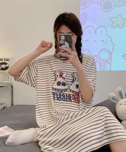 đầm mặc nhà hoạ tiết hoạt hình dễ thương