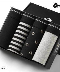 Quần lót nam boxer SNAM017 sịp đùi nam cao cấp hoạ tiết đơn giản [Hộp 4 quần]-thoitrangcenter