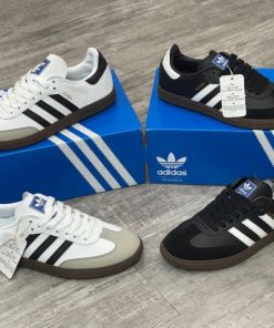 Giày_Adidas Samba Đế Thấp 2 Màu Đen Trắng