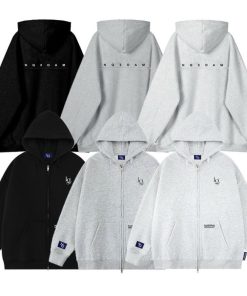 Áo Khoác Nỉ Hoodie Zip Thêu NQ30 AM Form Rộng Nam Nữ Unisex Hàng 2 Lớp Dày Dặn Mặc Ấm 2 Màu Siêu Xinh-thoitrangcenter