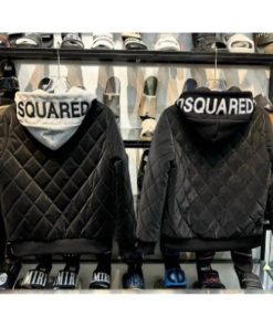 Áo Khoác Phao Nhung D.S.Q Nam Nữ Mặc Siêu Ấm Pha Mũ Nỉ in Chữ DSQUARED Cao Cấp Hottrend 2024-thoitrangcenter