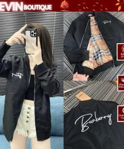 Áo Bomber Nam Nữ Bu Bơ Rỳ Thêu chữ sau lưng sắc Nét Phối Lót Kẻ Vải dễ phối đồ Chất Loại 1 SM211-thoitrangcenter