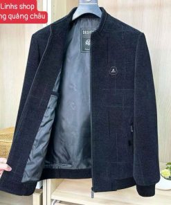 {Quang chau} Áo khoác trung niên lót lông mùa thu đông cho nam