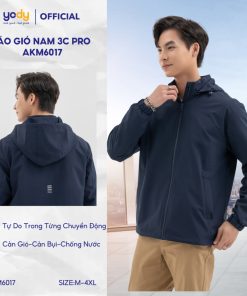 Áo khoác gió nam Yody 3C Pro cản gió cản bụi giữ ấm áo khoác thể thao năng động AKM6017-thoitrangcenter