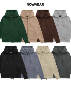 Áo khoác Hoodie Zip Nowwear Local Brand Unisex " LOGO TAG" HDZ01 chất Nỉ Bông form rộng mũ 2 lớp-thoitrangcenter