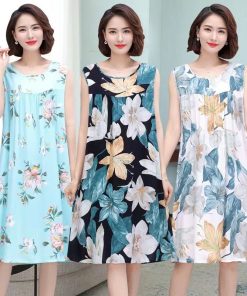 Váy ngủ nữ V84 Freesize chất lanh lụa siêu mát