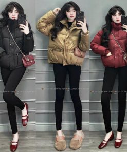 áo phao cổ cao chần bông ấm áp kiểu dáng Hàn Quốc-thoitrangcenter