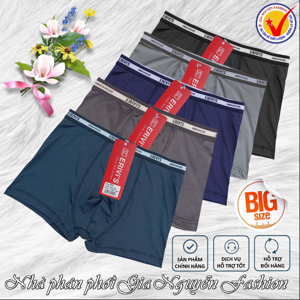 SIZE RẤT LỚN: Combo 4 Quần Boxer nam