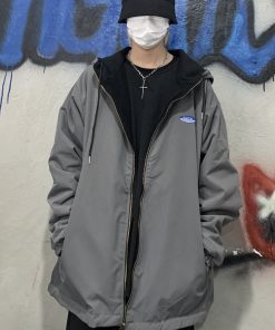 ̣̆  đ ̛ ̛̣     ̣̆  - Áo khoác dù form rộng có mũ rộng chùm đầu-thoitrangcenter