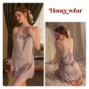 [HÀNG MỚI VỀ] Váy Ngủ Lụa Satin Cổ Yếm Đan Chéo Lưng Honey Wear Đầm Ngủ Lụa Cao Cấp Mặc Nhà Thoải Mái Dáng Suông A108-thoitrangcenter