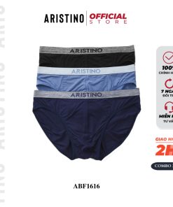 Combo 03 quần lót nam ARISTINO ABF1616 sịp tam giác sợi sồi mềm mịn logo dệt nổi cao cấp co giãn 4 chiều thấm hút kháng-thoitrangcenter