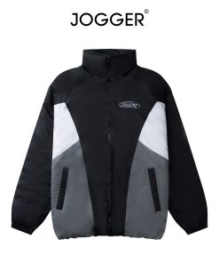 Áo Khoác Phao phối JOGGER Chần Bông 3 Lớp Cao Cổ-thoitrangcenter