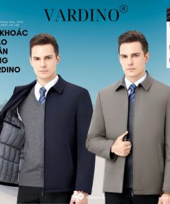 Áo khoác cho bố có lót phao VARDINO cực ấm vải nhẹ cao cấp có 2 túi trong dáng suông và séc chống kẹt AK56
