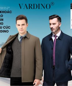 Áo khoác nam trung niên lót phao VARDINO cao cấp có 2 túi trong dáng suông giấu cúc AK72 AK73-thoitrangcenter