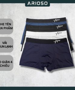 Combo 4 quần lót nam boxer sịp xì đùi thun lạnh co giãn thông thoáng hút mồ hôi ARIOSO QL01-thoitrangcenter