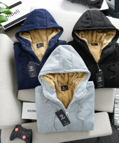 Áo khoác nỉ lót lông cừu nam nữ dày dặn ấm áp