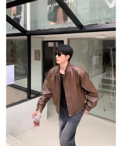 Áo Khoác Da GODMOTHER Khoác Da Cao Cấp Dài Tay Cổ Bẻ Leather Jacket Phong Cách Trẻ Trung Hàn Quốc-thoitrangcenter