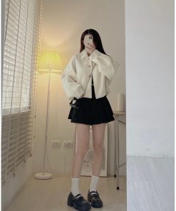 ÁO KHOÁC DẠ ÉP HÀN QUỐC DÁNG CROPTOP TAY PHỒNG HÀNG LOẠI 1 (video/sẵn)-thoitrangcenter