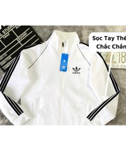 Mềm Mịn Không Nhăn Chống Nắng 3 Sọc Thêu Chắc Chắn Màu Trắng - Áo Khoác Thu Đông-thoitrangcenter