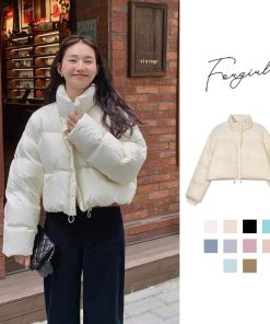 Áo khoác phao croptop Forgirl phong cách Hàn Quốc áo phao basic mùa đông siêu ấm T014-thoitrangcenter