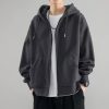 Áo khoác hoodie nam trơn khoá zip basic nỉ bông form rộng cao cấp ROMAN AN03-thoitrangcenter