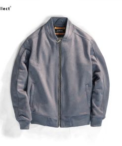 Áo khoác bomber da lộn nam ECOLLECT bên trong có lớp lót lông dày ấm cho mùa đông - J01-thoitrangcenter