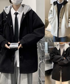 Áo Khoác Basic Phối Mũ 2 lớp dày dặn Style Hàn Quốc