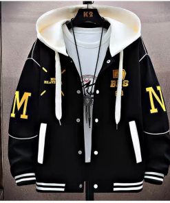 ÁO KHOÁC NỈ NAM BRS 1 LỚP PHỐI CHỮ MN SÀNH ĐIỆU HÀN QUỐC-thoitrangcenter