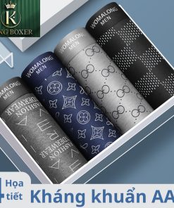 Sét 4 quần sịp nam boxer quần xì nam cotton co dãn thấm hút mồ hôi sịp đùi họa tiết sang chảnh Nanjiren-01 Kingboxer-thoitrangcenter