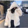 Áo Khoác Lông Thỏ Trơn Mềm Mượt Có Mũ Chất Liệu Lông Cao Cấp Dày Dặn Form Dáng Rộng Thời Trang Hàn Quốc Hottrend 2024-thoitrangcenter
