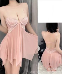 Đầm Ngủ Sexy Cài Ngực Trước Có Gọng Xuyên Thấu Mẫu Mới Nhất Kèm Chip-Mây Fashion-thoitrangcenter