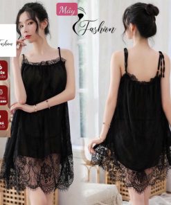 Váy Ngủ Hai Dây Công Chúa Phối Ren 2 Lớp