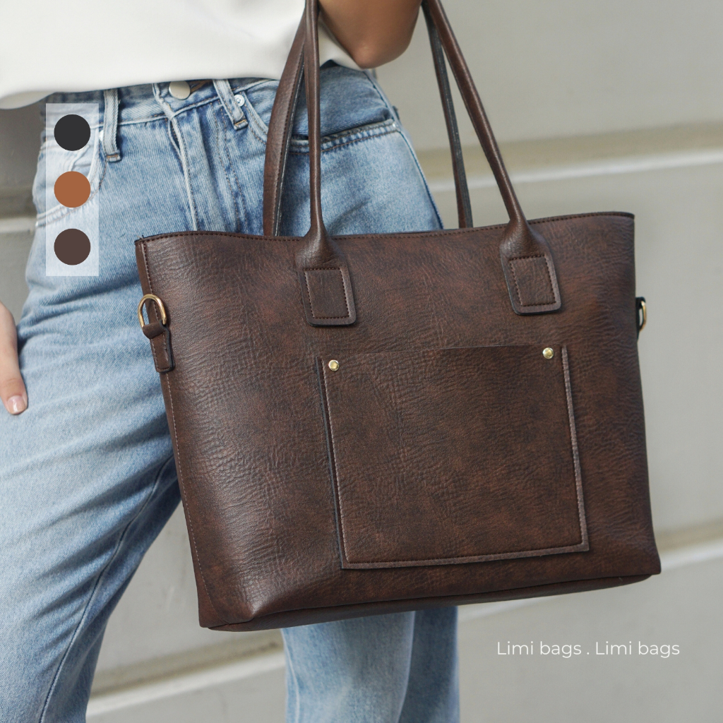 Túi Công Sở Nữ Tote Da Đựng Laptop xách tay Thời Trang cỡ to đi học đi làm đi dạy A4 HELEN Limi bags-thoitrangcenter