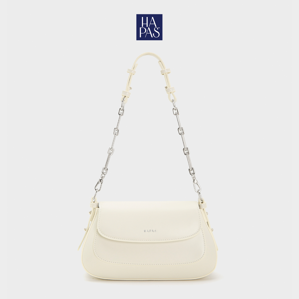 Túi Đeo Vai Hobo Nắp Gập Chain Handle White HAPAS - TDV24037-thoitrangcenter