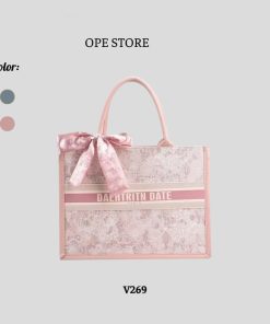 Túi xách nữ công sở họa tiết thêu cao cấp dày dặn