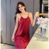 Váy ngủ LALAVA  2 dây chất liệu lụa satin đủ size LALAVAMD96-thoitrangcenter