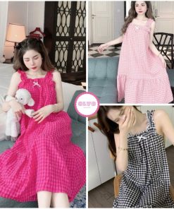 Váy 2 dây kẻ caro